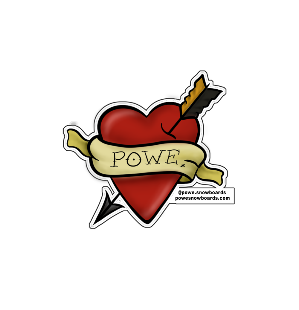 Powe. Heart Sticker